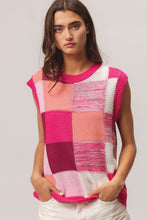 Load image into Gallery viewer, BiBi Color Block Round Neck Sweater Vest